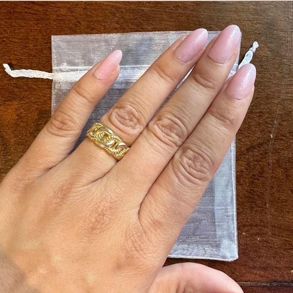 Evry Jewels - gold chain link ring